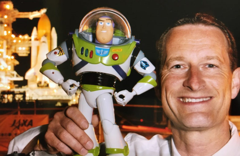 Duncan Wardle Holding Buzz Lightyear at NASA while at Disney 1
