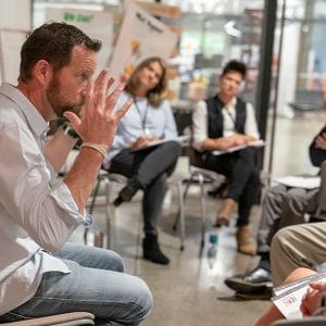 people in the office collaborating creatively